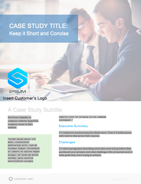 case study template: cover page example
