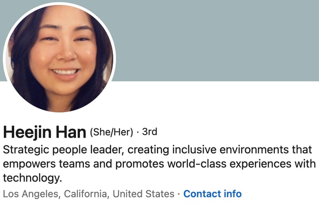 linkedin headline example: Heejin Han