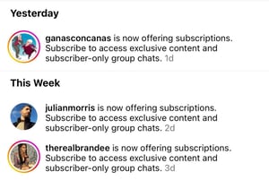 instagram monetization: subscriptions