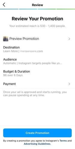 how to use instagram paid promotion: review promotion