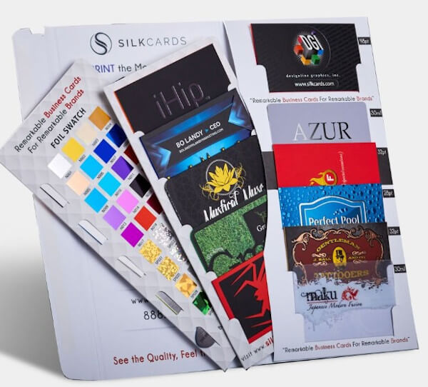 content format for the consideration stage: free sample example from 4colorprint that depicts a pack of sample business cards