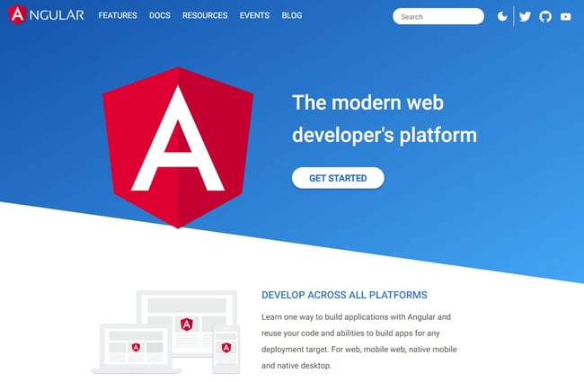 Angular framework homepage