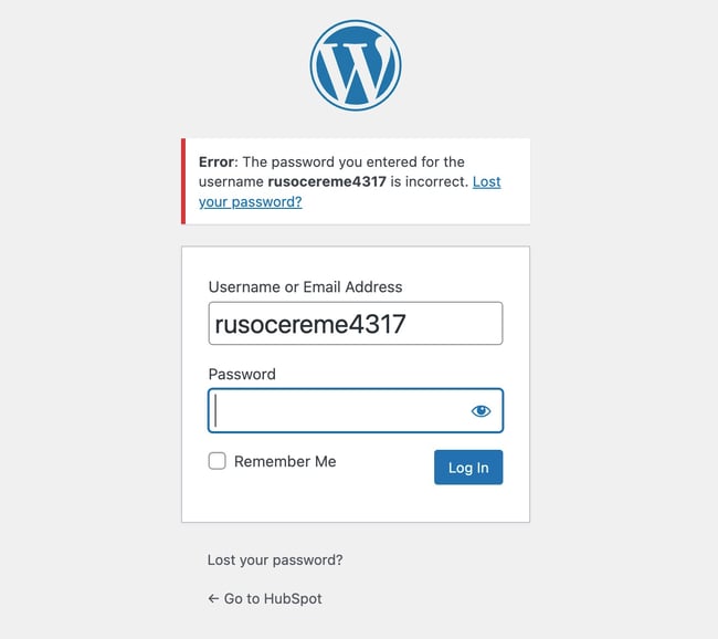 locked out of WordPress admin, login page