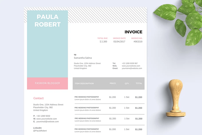 Invoice Design Templates and Examples: Invoice Template by Ariodsgn