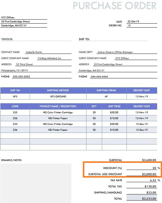 blanket purchase order