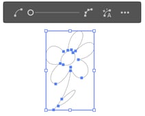 flower desgin outline with points and paths to simplify