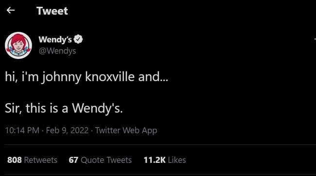 Wendy’s social media etiquette with humor