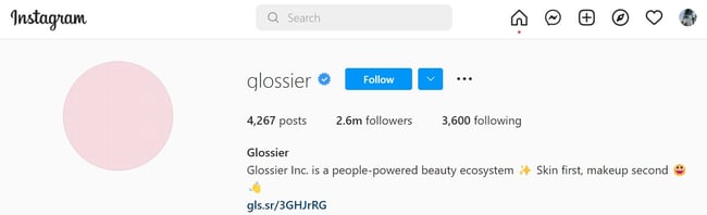 Glossier Instagram Bio Social Media Etiquette