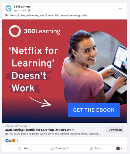 Examples of targeted ads: 360Learning