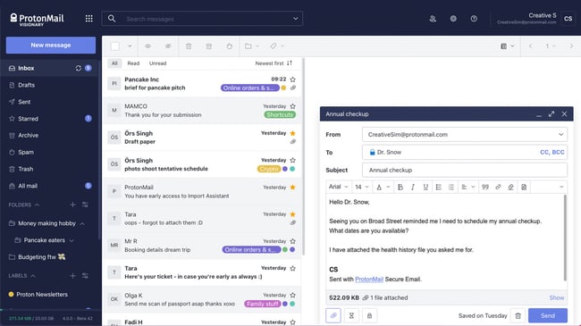 Best Free Email Accounts For Privacy: ProtonMail