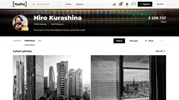 online portfolio: YouPic portfolio for photographers