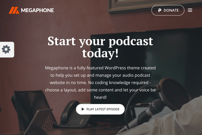 Best Podcast WordPress Theme: Megaphone