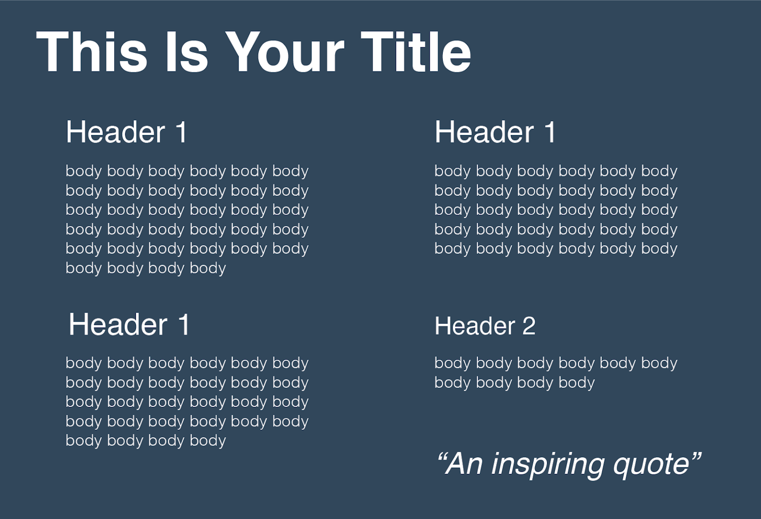 an example of text hierarchy with different typography