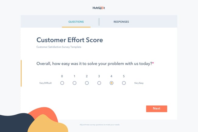HubSpot Customer Effort Score Survey Template