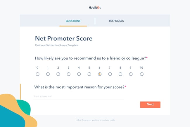 Hubspot Net Promoter Score (NPS) Survey Template