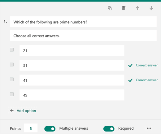 Microsoft Forms quiz maker