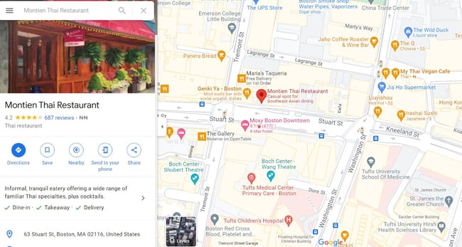 google customer reviews montein thai restaurant