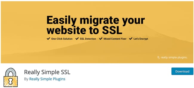 download page for the popular wordpress plugin really simple ssl