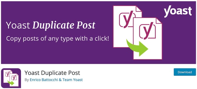 download page for the popular wordpress plugin yoast duplicate post