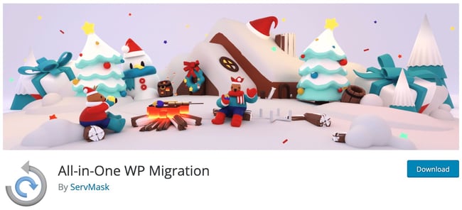 download page for the popular wordpress plugin all-in-one wp migration