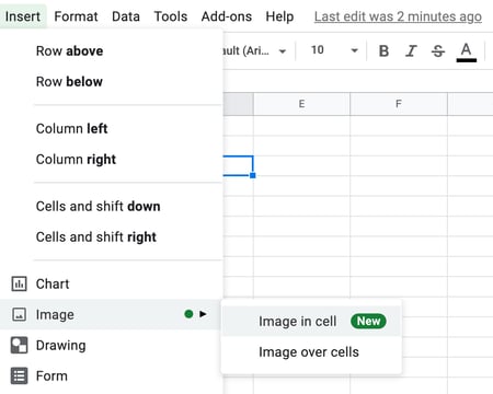 How to add an image to an excel cell, step 2 click image and image in cell