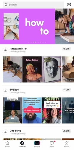 tiktok discover tab to find trends