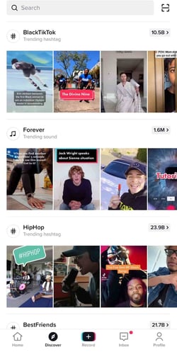 tiktok discover tab to find trends