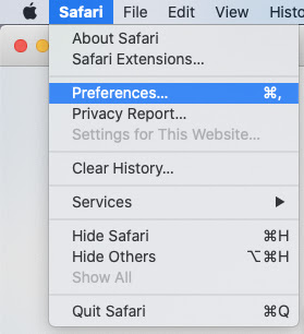 How to fix too many redirects error step #1:click Safari > Preferences to clear cookies
