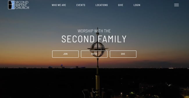 church websites: Second Baptist Church