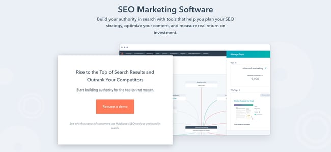 product page for the long tail keyword tool hubspot marketing hub