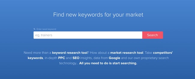product page for the long tail keyword tool wordtracker