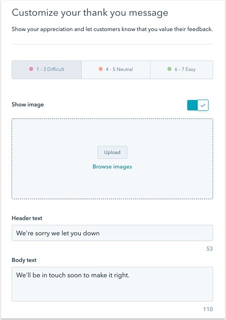 how to create a feedback form hubspot write customized thank you