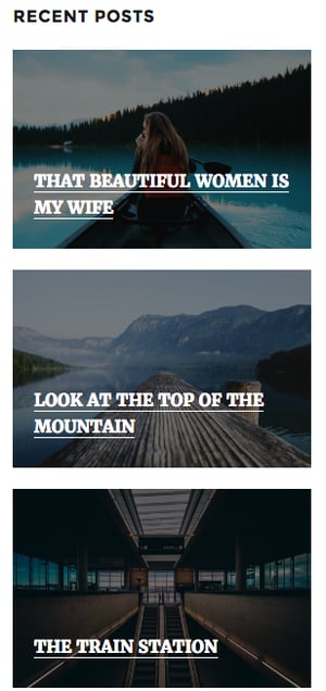 A Smart Recent Posts Widget in the modern style might look like this on front-end of your site