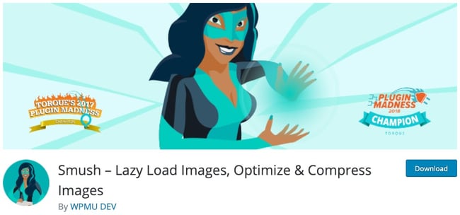 plugin download page for the wordpress lazy loading plugin smush