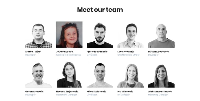 meet the team page: cloud horizon example
