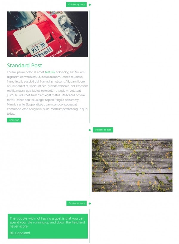 example of a facebook timeline style page made with the tieme wordpress theme