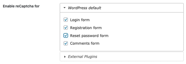 enabling recaptcha on different pages in the recaptcha wordpress plugin