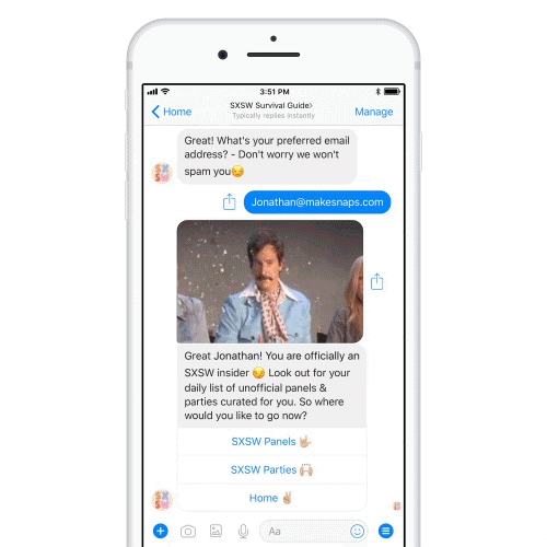 GIF of AI chatbots in Messenger for better customer service