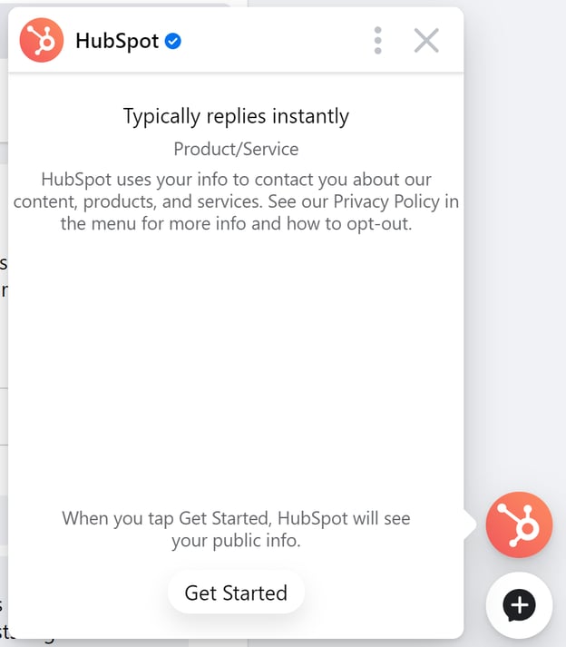 HubSpot Facebook Messenger instant response rate