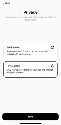 threads motion up page connected privacy