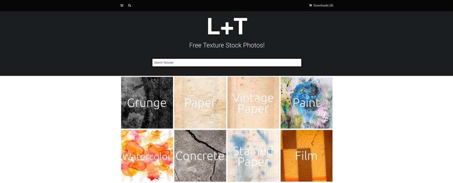 homepage for the web textures resource Lost and Taken