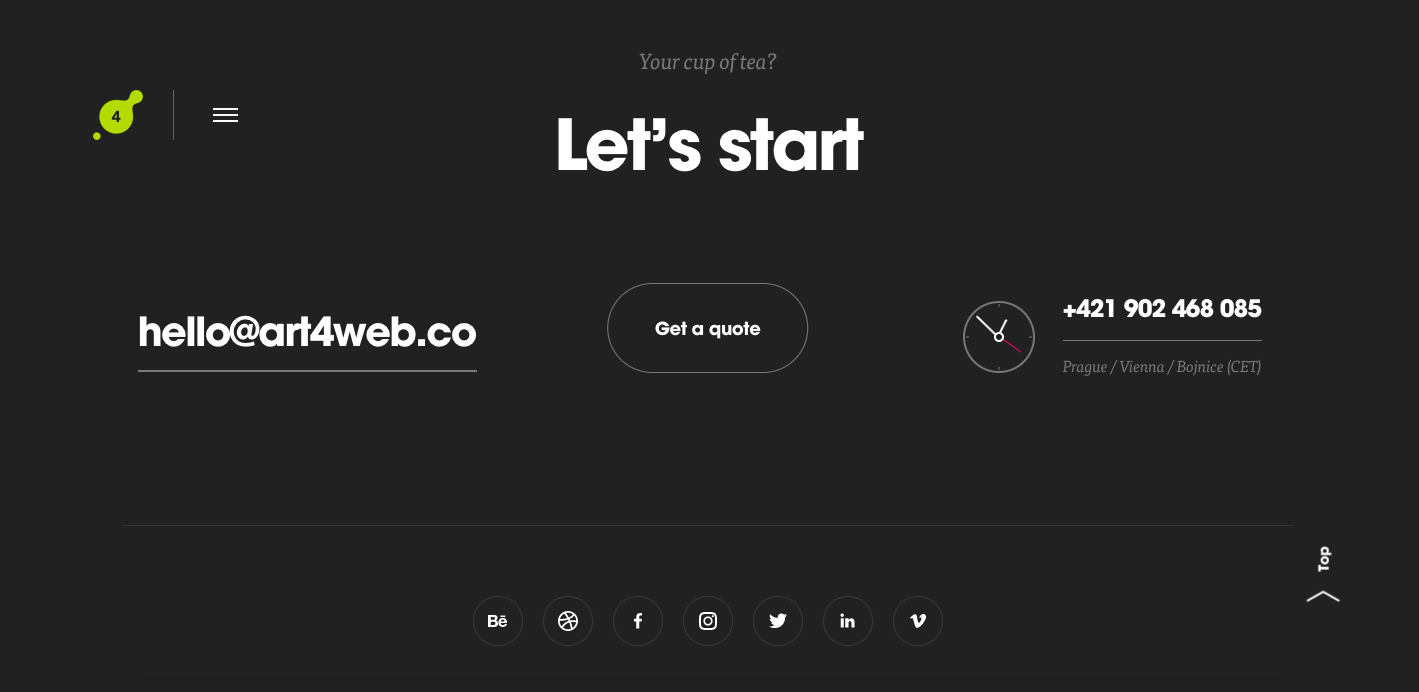 Website Footer Example: Art4web