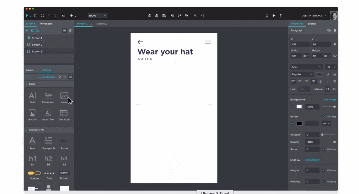 Creating a prototype with the UI design tool Justinmind