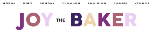 Joy the Baker blog organization tags