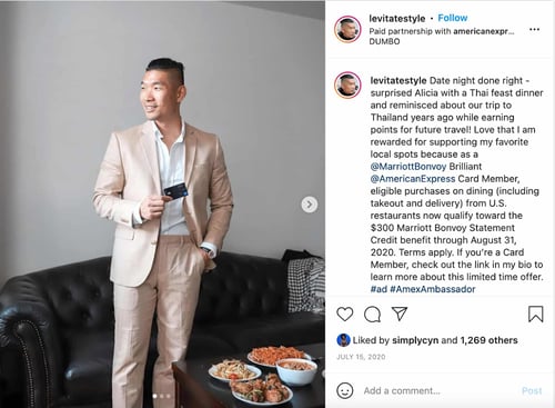 social media influencer partnership example with american express