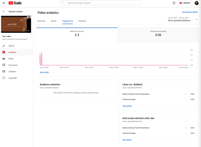 Youtube Analytics Metrics: Audience Retention