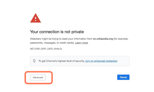 How to Remove the "Your Connection is Not Private" using advanced button