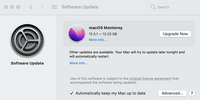 How to update the macOS operating system software