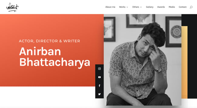 Anirban Bhattacharya, actor website example