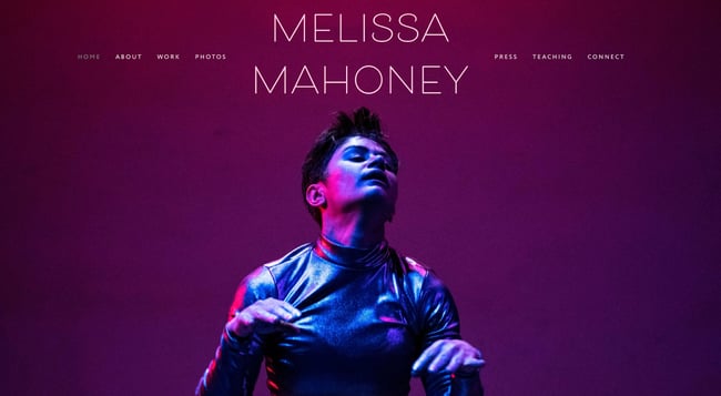 Melissa Mahoney, actor website example